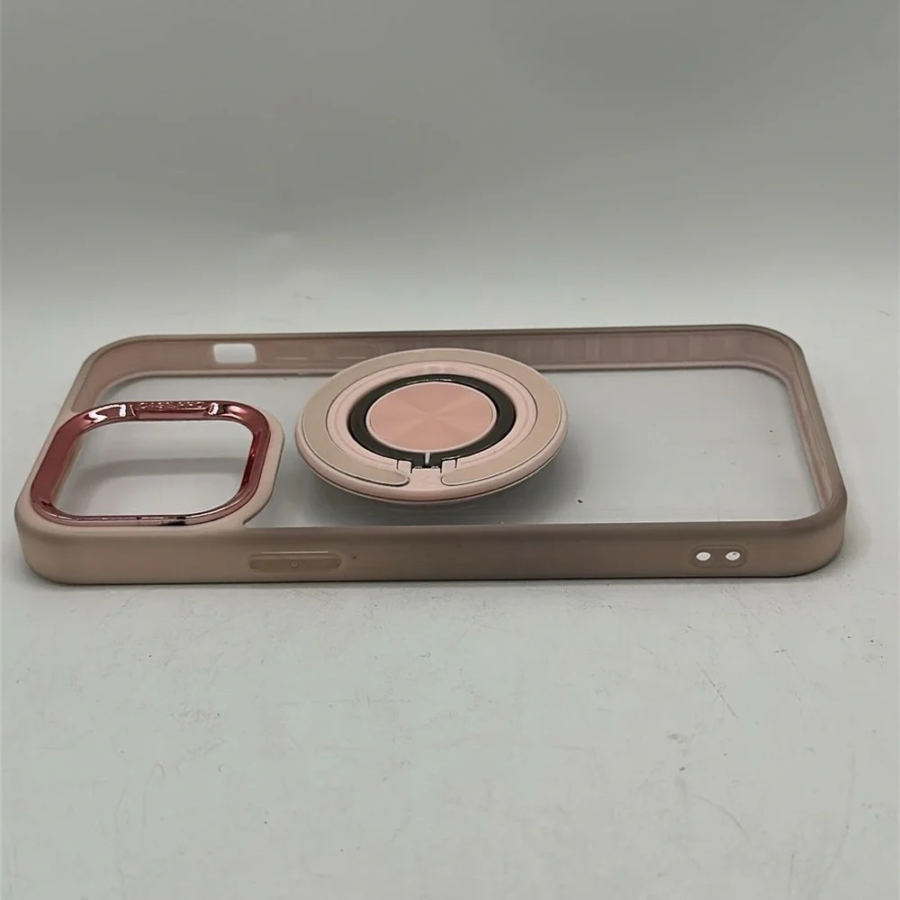 iPhone 14 Pro Max clear and pink MagSafe phone case